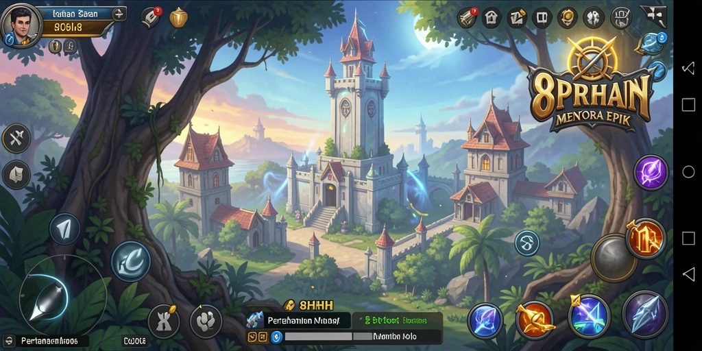 Tampilan gameplay Tower Defense yang epik dan menantang.
