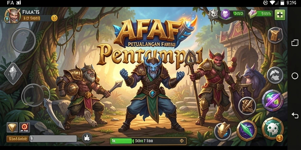 Tampilan screenshot utama AFAF yang menampilkan aksi pertempuran RPG.