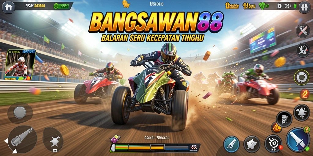 Gameplay BANGSAWAN88 yang menegangkan di lintasan balap.