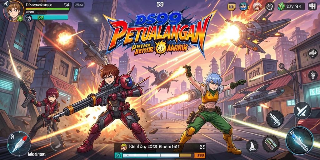 Tampilan gameplay DS99 yang penuh warna dan karakter menawan.