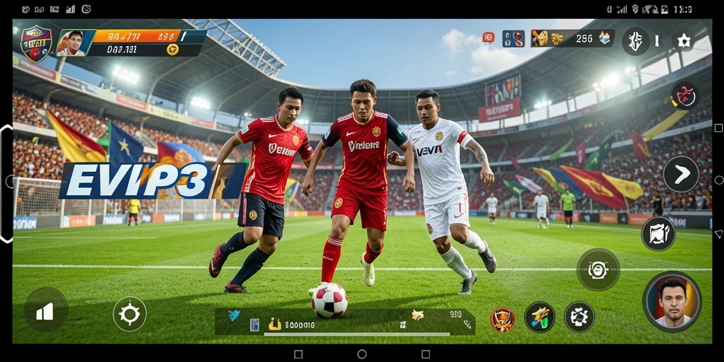 Antarmuka menarik yang menampilkan gameplay olahraga yang seru.