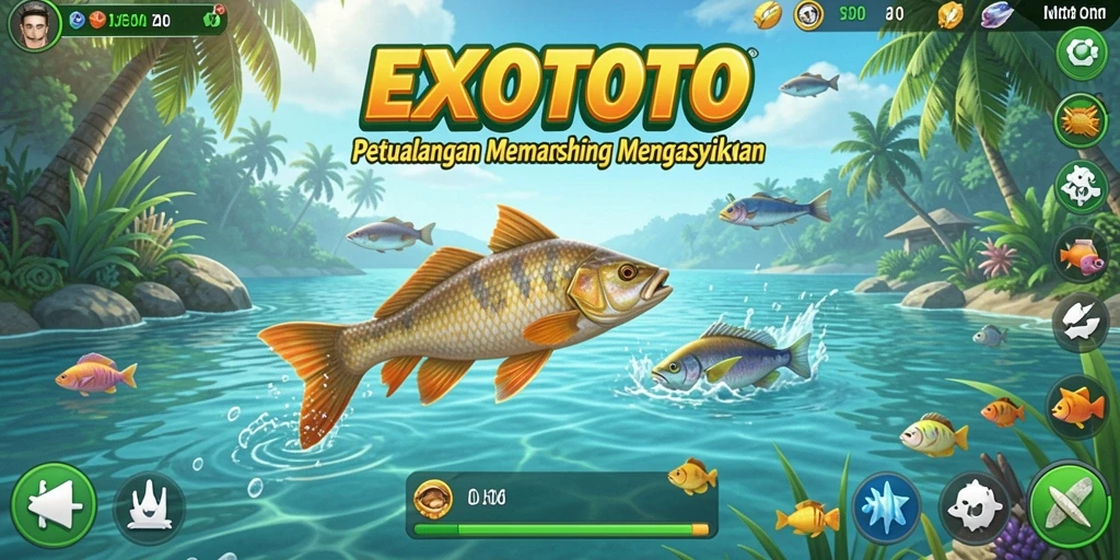 Gameplay EXOTOTO yang menakjubkan dalam momen memancing.