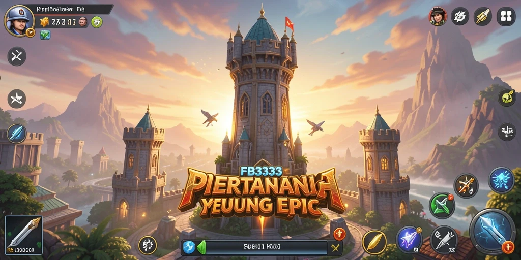 Gameplay FB333 menampilkan pertarungan menara yang seru dan mendebarkan.