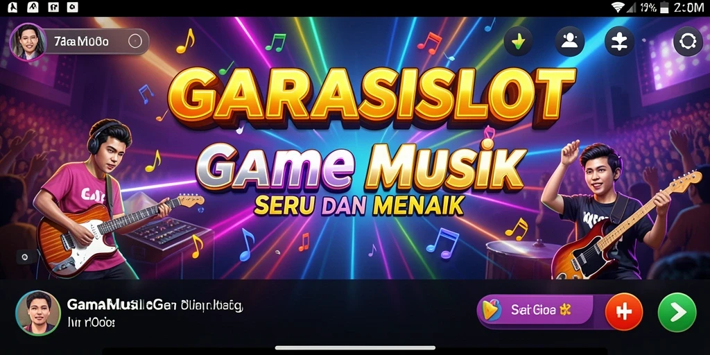 Screenshot GARASISLOT menampilkan gameplay musik yang seru dan interaktif.