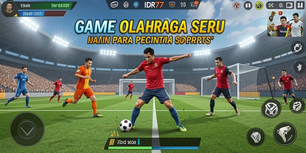 Tangkapan layar gameplay IDR77 menampilkan aksi seru di lapangan olahraga.