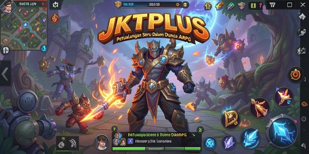 Screenshot JKTPLUS menampilkan pertempuran seru di dunia fantasi.