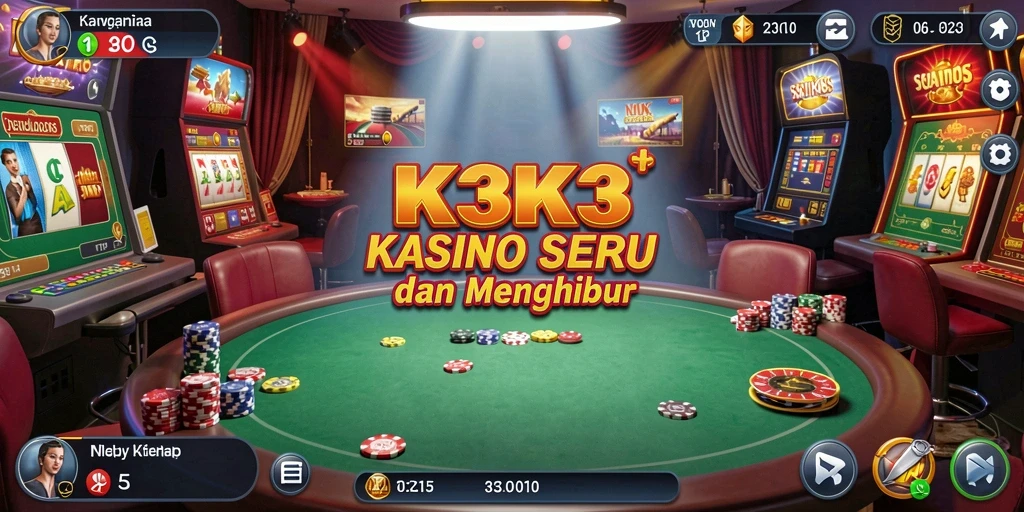 Tampilan gameplay seru K3K3 penuh aksi kasino.