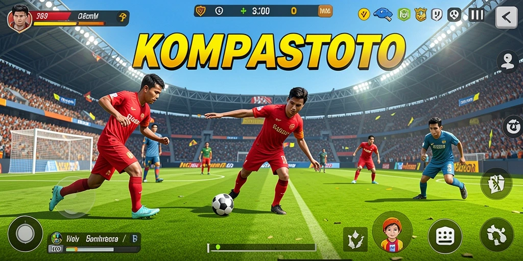 Tampilan gameplay seru dari KOMPASTOTO dengan aksi olahraga menarik.