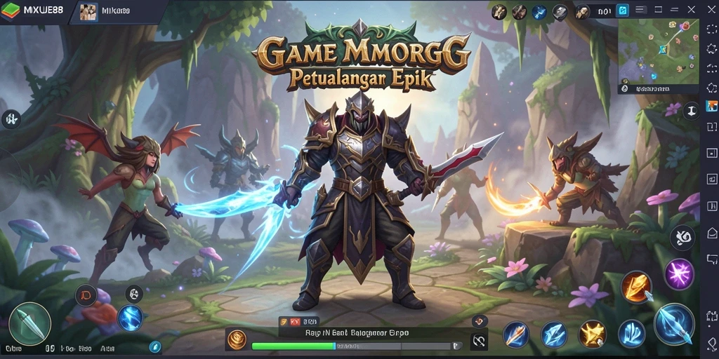 Screenshot gameplay MIXUE88 menampilkan pertarungan epik dan interaksi karakter.