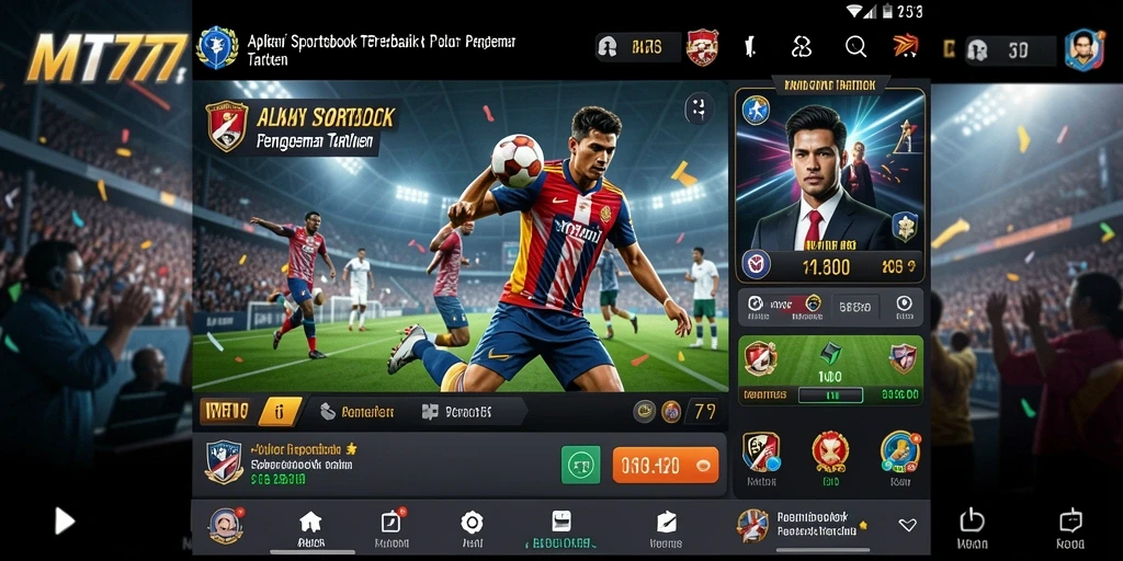 Tampilan menarik dari aplikasi Sportsbook MT777 saat permainan berlangsung.