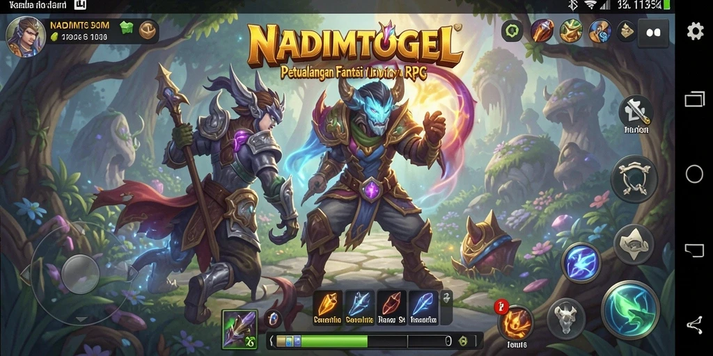 Tangkapan layar menunjukkan aksi seru dan karakter di NADIMTOGEL.