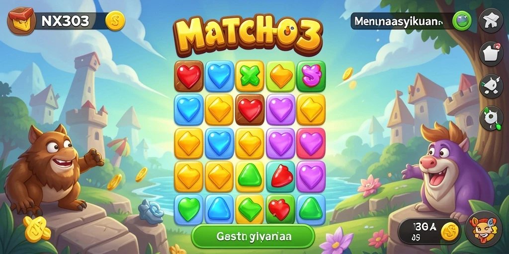 Tampilan gameplay NX303 yang penuh warna dan menarik.