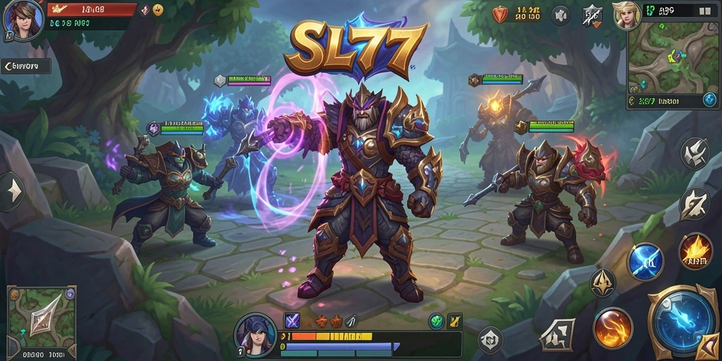 Screenshot utama SL777 menampilkan aksi pertempuran yang mendebarkan dalam dunia ARPG.