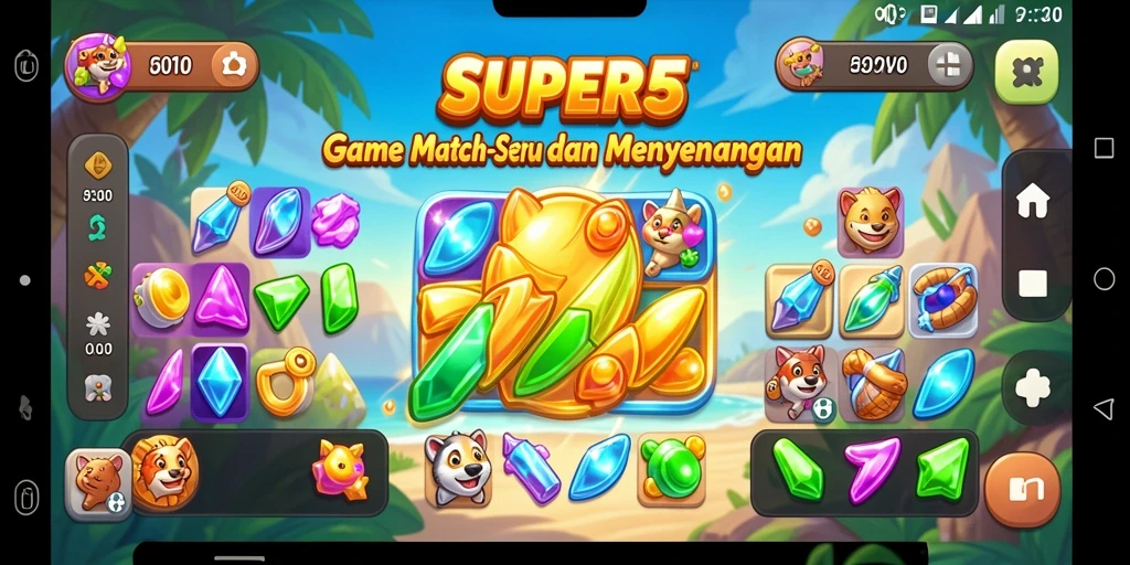 Tampilan menarik dari gameplay <strong>SUPER5</strong> yang penuh warna.