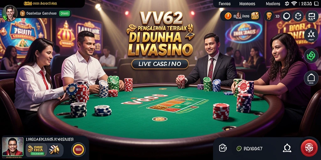 Tampilan gameplay Live Casino yang menarik di VV62.