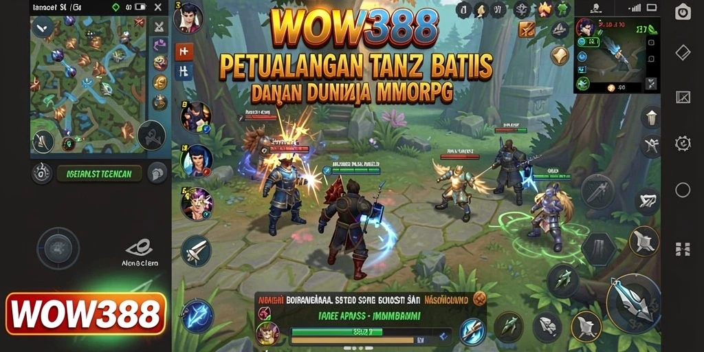 Tangkapan layar gameplay WOW388 menampilkan pertarungan epik dan eksplorasi dunia luas.