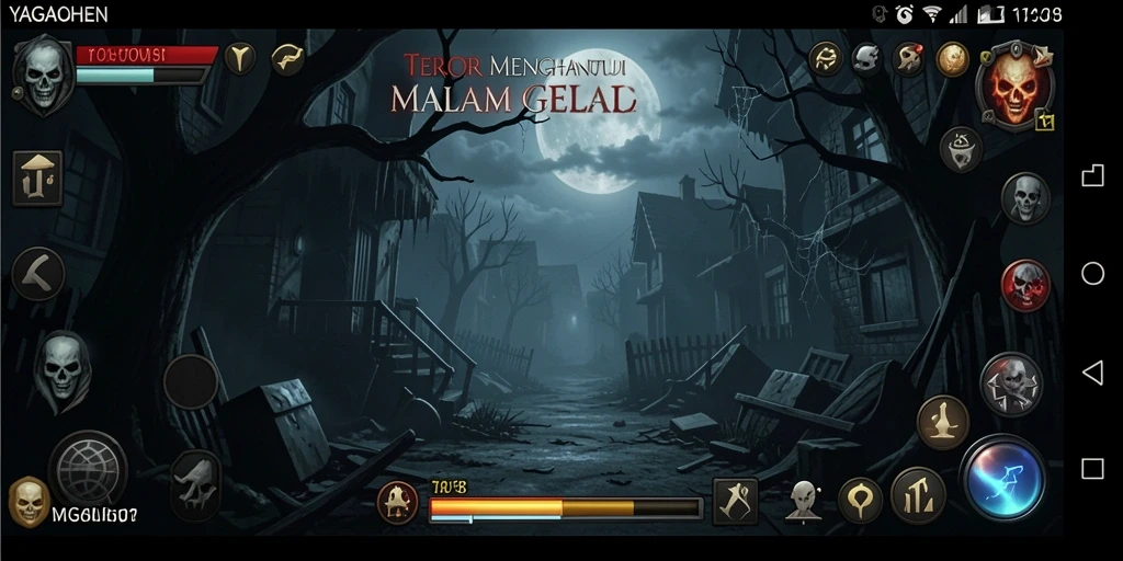 Screenshot YAGAOHEN menampilkan suasana horor yang menegangkan.